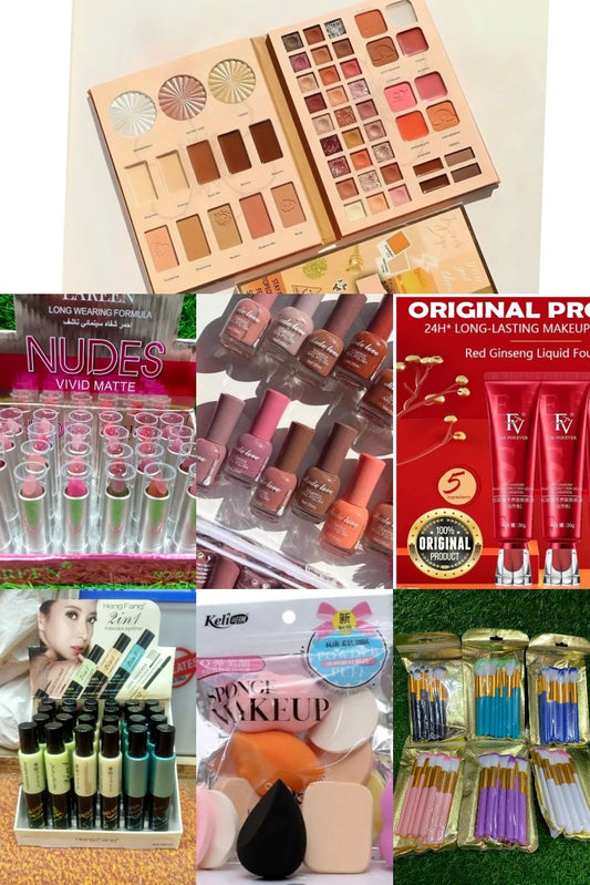 Pack of 7 Complete Premium Makeup Combo Set for Face, Eyes, Lips & Nails | All-in-One Beauty Kit | Long-Lasting, Professional & Everyday Makeup Essentials