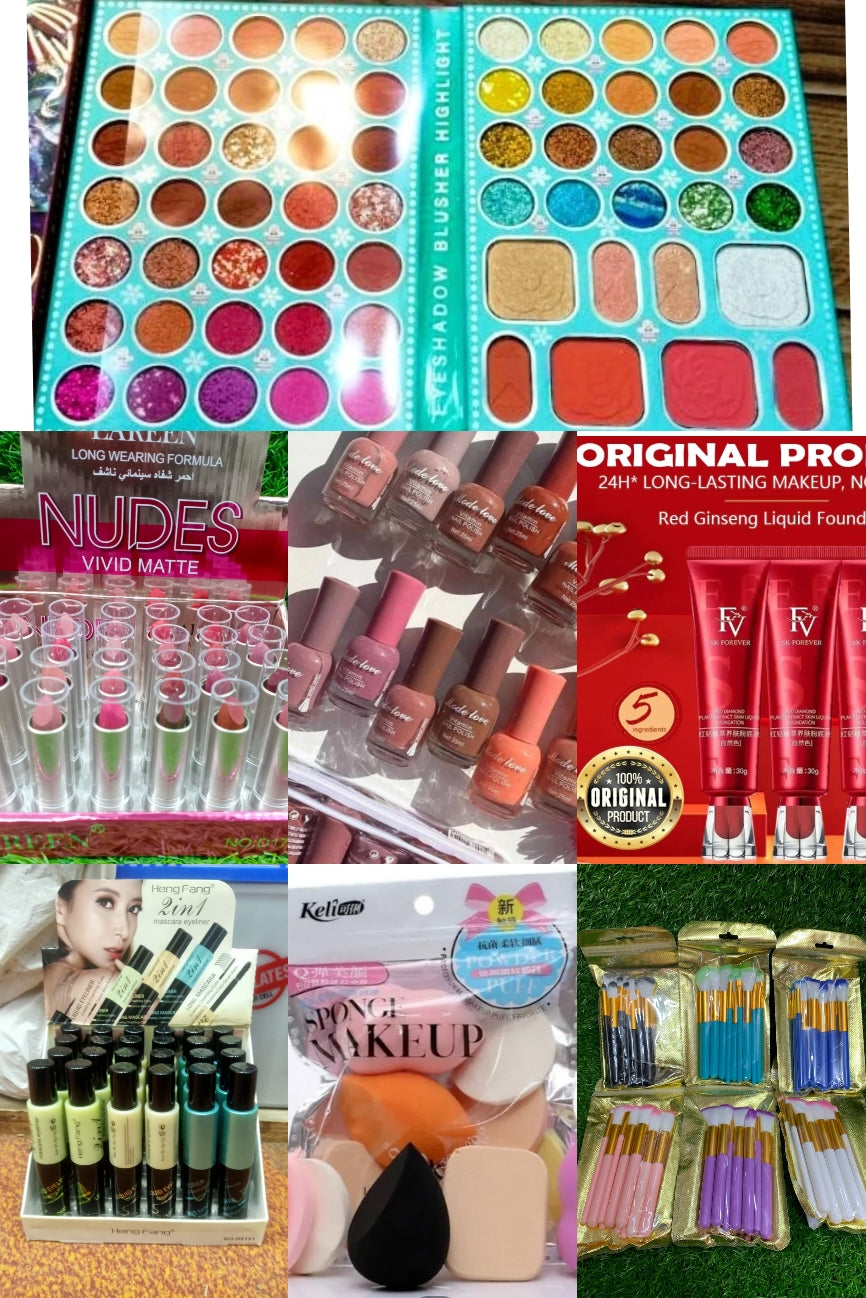 Pack of 7 Complete Premium Makeup Combo Set for Face, Eyes, Lips & Nails | All-in-One Beauty Kit | Long-Lasting, Professional & Everyday Makeup Essentials