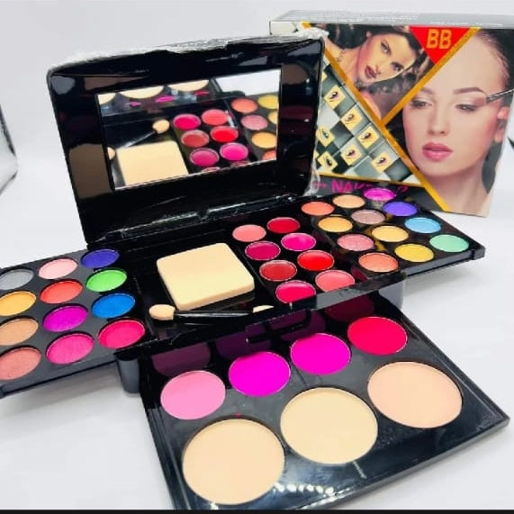 All in One Premium Makeup Collection – Lipstick, Eyeshadow Palette, Makeup Brushes, Beauty Blender Sponges, BB Cream, Mascara, Makeup Fixer & Full Glam Lip Gloss | Best Quality Affordable Makeup