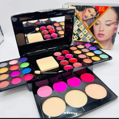 All in One Premium Makeup Collection – Lipstick, Eyeshadow Palette, Makeup Brushes, Beauty Blender Sponges, BB Cream, Mascara, Makeup Fixer & Full Glam Lip Gloss | Best Quality Affordable Makeup