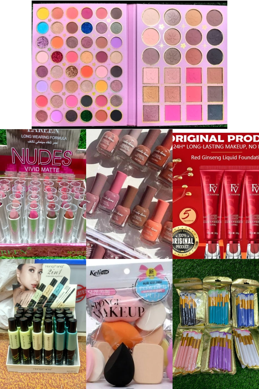 Pack of 7 Complete Premium Makeup Combo Set for Face, Eyes, Lips & Nails | All-in-One Beauty Kit | Long-Lasting, Professional & Everyday Makeup Essentials